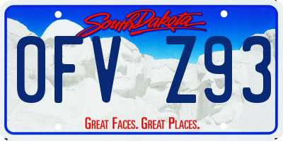 SD license plate 0FVZ93
