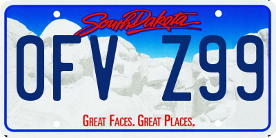 SD license plate 0FVZ99