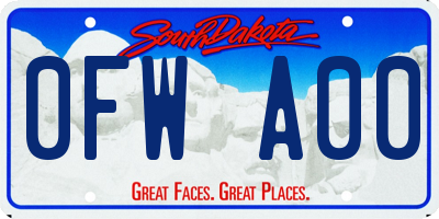SD license plate 0FWA00