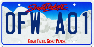 SD license plate 0FWA01
