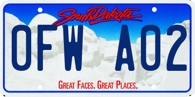 SD license plate 0FWA02