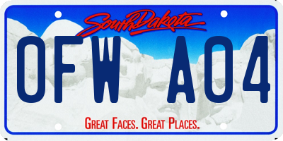 SD license plate 0FWA04