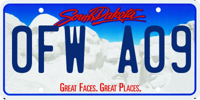 SD license plate 0FWA09