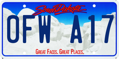SD license plate 0FWA17