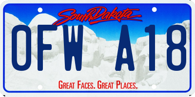 SD license plate 0FWA18