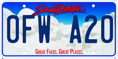 SD license plate 0FWA20