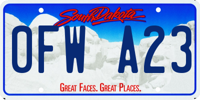 SD license plate 0FWA23