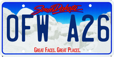 SD license plate 0FWA26