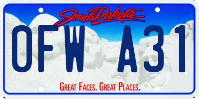 SD license plate 0FWA31
