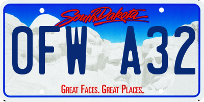 SD license plate 0FWA32