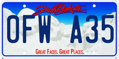 SD license plate 0FWA35