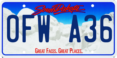 SD license plate 0FWA36