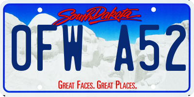 SD license plate 0FWA52