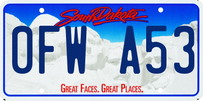SD license plate 0FWA53