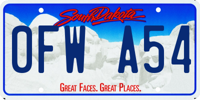 SD license plate 0FWA54