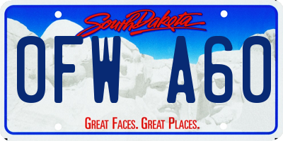 SD license plate 0FWA60