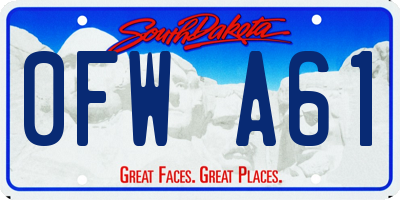 SD license plate 0FWA61