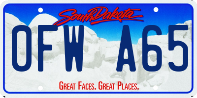 SD license plate 0FWA65