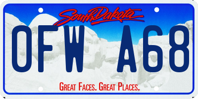 SD license plate 0FWA68