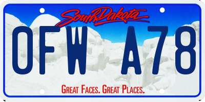SD license plate 0FWA78