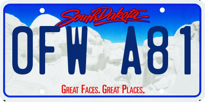 SD license plate 0FWA81