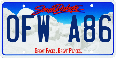 SD license plate 0FWA86