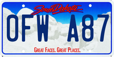 SD license plate 0FWA87