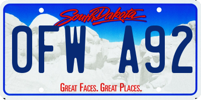 SD license plate 0FWA92