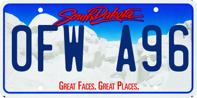 SD license plate 0FWA96
