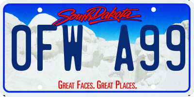 SD license plate 0FWA99