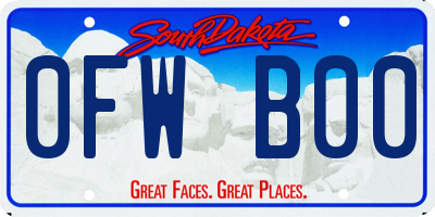 SD license plate 0FWB00