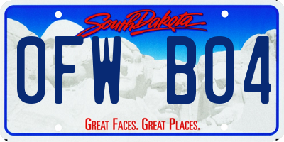 SD license plate 0FWB04