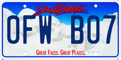 SD license plate 0FWB07