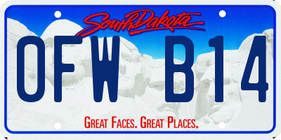 SD license plate 0FWB14
