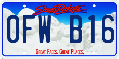 SD license plate 0FWB16