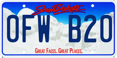 SD license plate 0FWB20