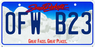 SD license plate 0FWB23