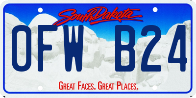 SD license plate 0FWB24