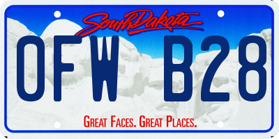 SD license plate 0FWB28