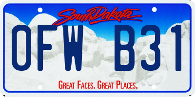 SD license plate 0FWB31