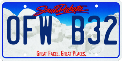 SD license plate 0FWB32