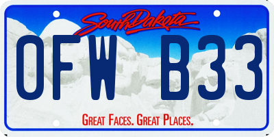 SD license plate 0FWB33