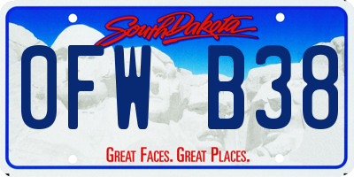 SD license plate 0FWB38