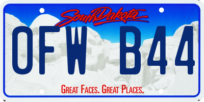 SD license plate 0FWB44