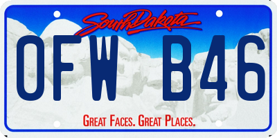 SD license plate 0FWB46