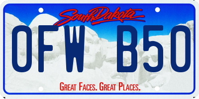 SD license plate 0FWB50