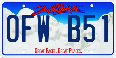 SD license plate 0FWB51