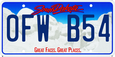 SD license plate 0FWB54