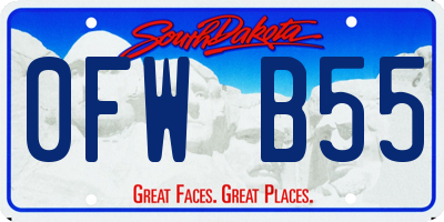 SD license plate 0FWB55