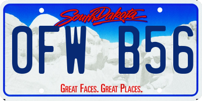 SD license plate 0FWB56